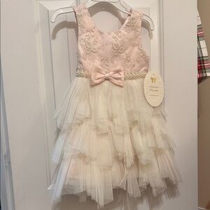American Princess Pink and Cream Layered Dress